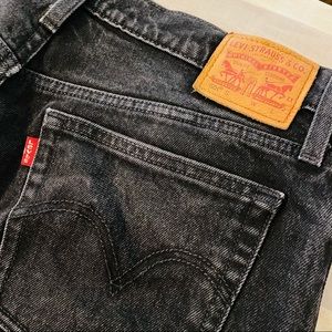 Levi’s Mid Rise 501 Skinny Washed Black Jeans